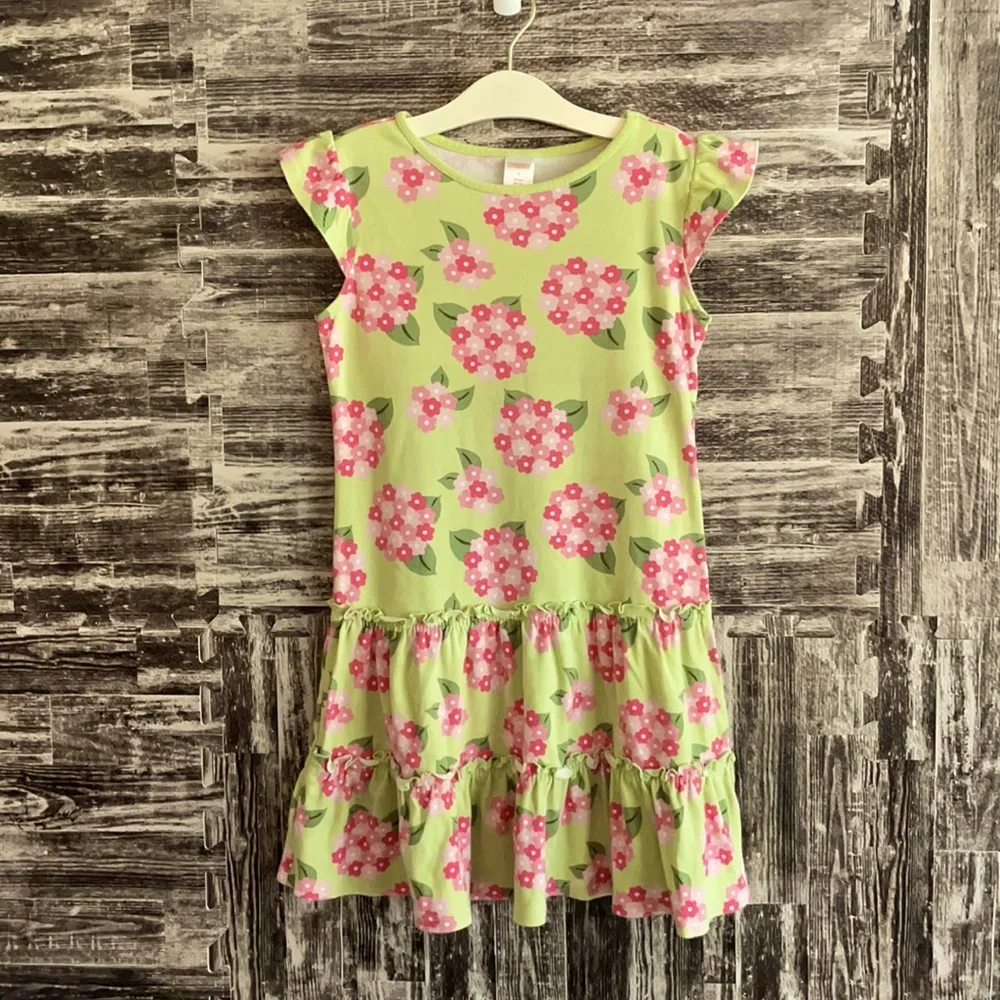 Gymboree Girls Size 8 green and pink floral dress